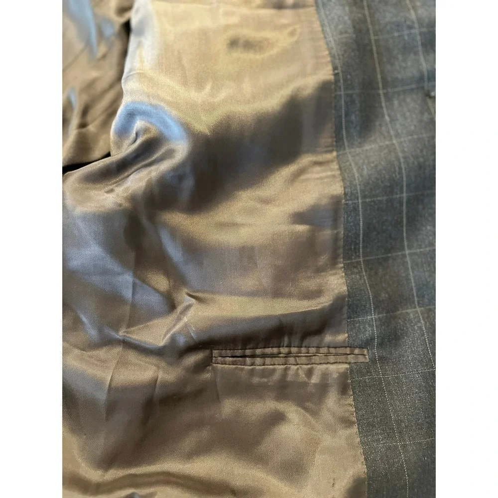Canali Super 120s Wool Check Sport Coat‎ Blazer Jacket Made in Italy Mens L